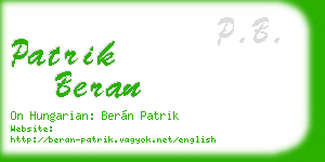 patrik beran business card